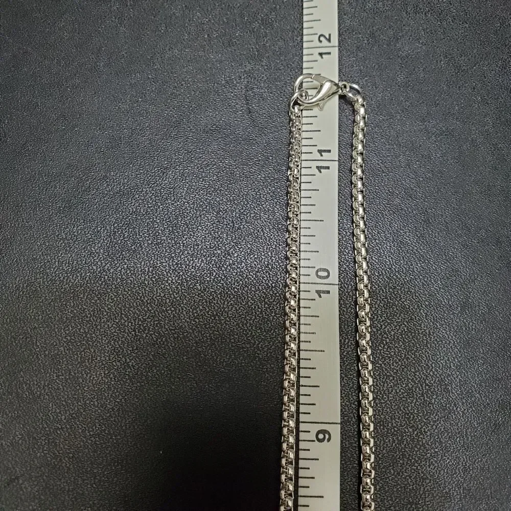 Silver tone flag cross pendant necklace 23